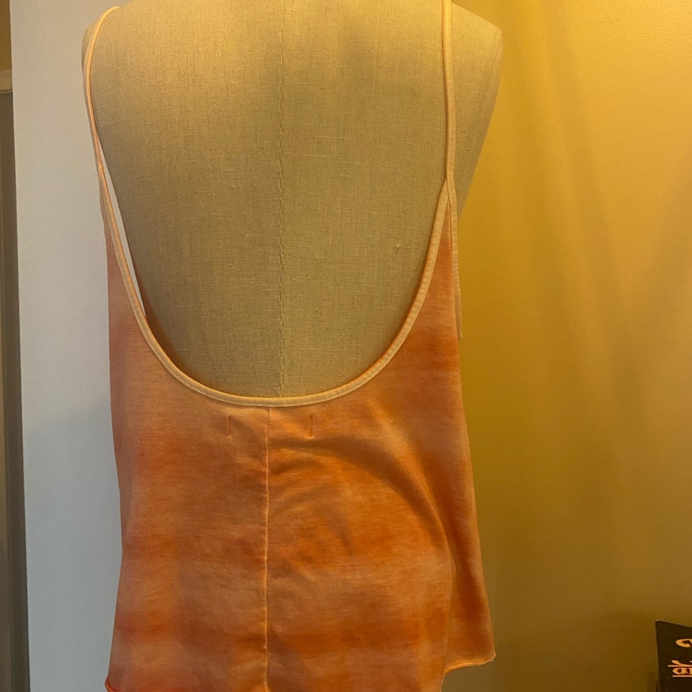 🌟 Just in 🌟 Decree Orange/peach coral 🪸 Sequin Handkerchief Hem Cami tie dyed - Picture 4 of 10